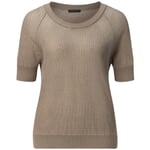 Raglanstrikket skjorte til damer Beige