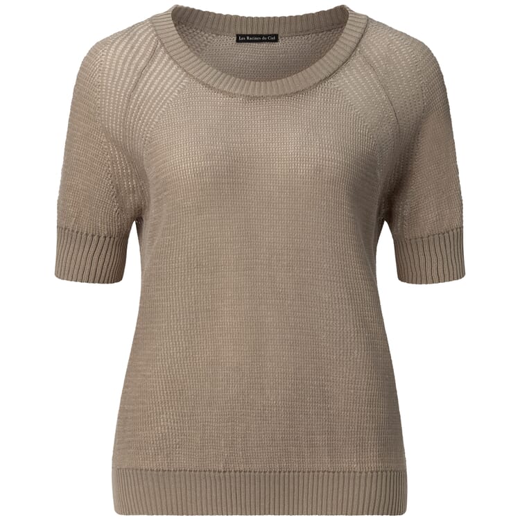 Raglanstrikket skjorte til damer, Beige