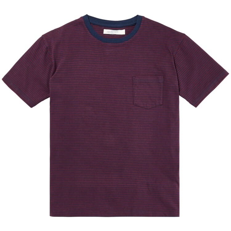 Men T-shirt 1971 striped, Red-Blue