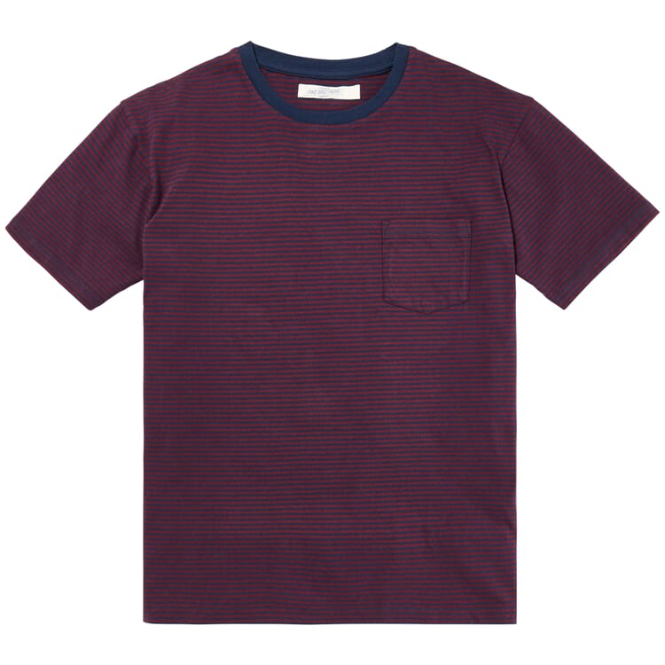 T-shirt til mænd 1971 stribet, Rød-blå