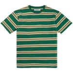 T-shirt til mænd med striber fra 1971 Grøn-Ecru