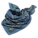 Ladies scarf floral, blue-green