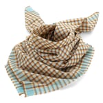 Ladies scarf plaid Orange-Blue