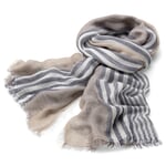 Men scarf striped Gray-Beige