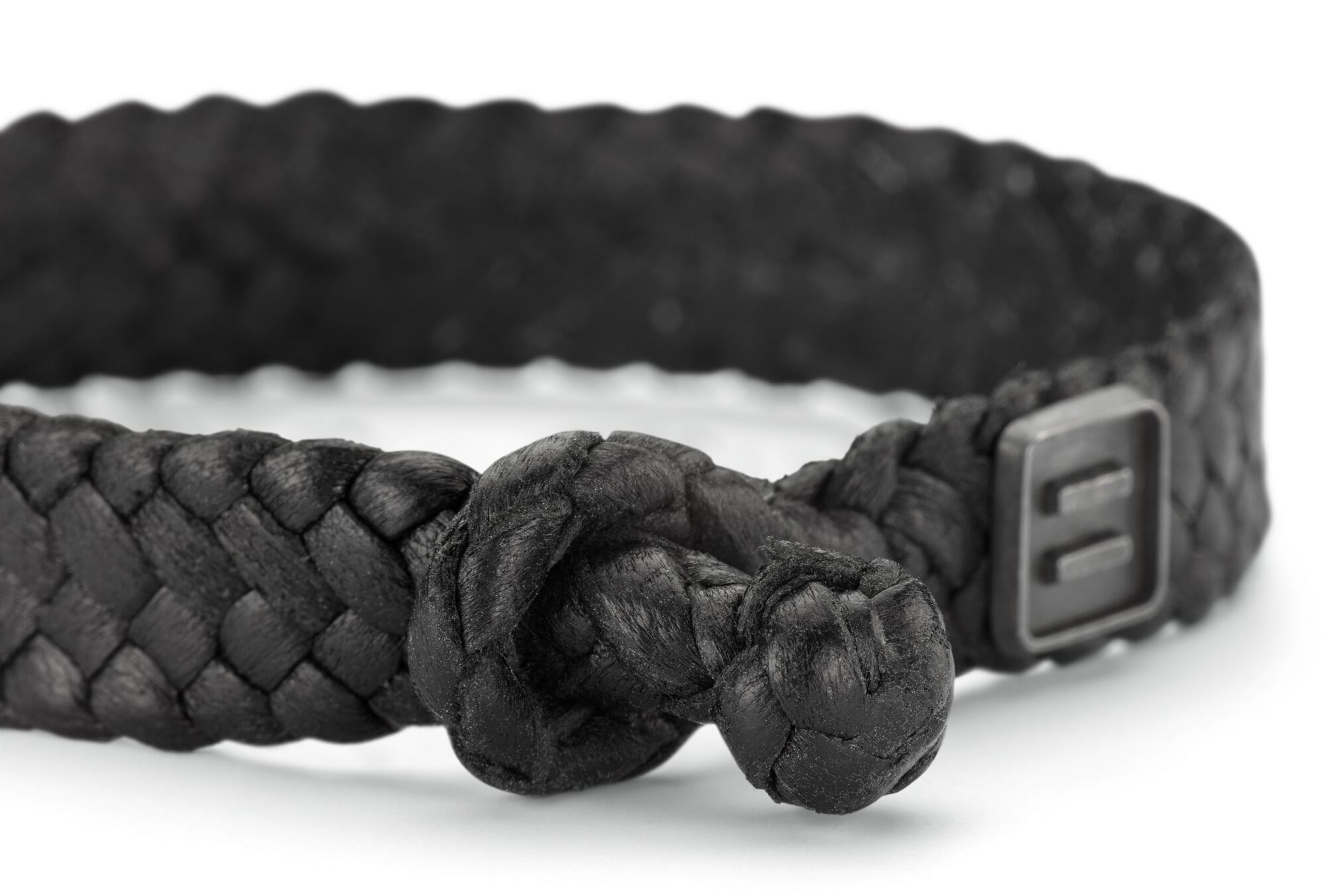 Bracelet Homme En Cuir Noir - Cordon Noir - Longueur 200 Mm - Neuf Avec étiquettes