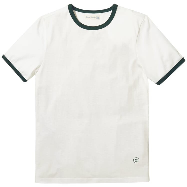 Herren-T-Shirt Baumwolle, Weiß-Grün