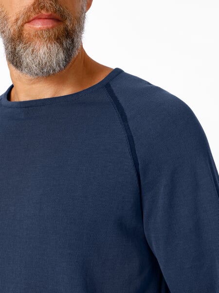 Herren-Raglanpullover Dunkelblau, Detailsicht