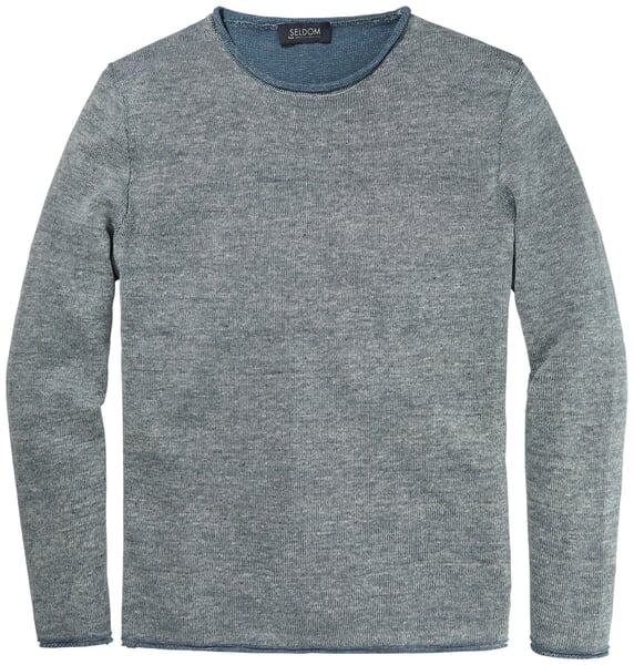 Men's round neck sweater Gray-blue