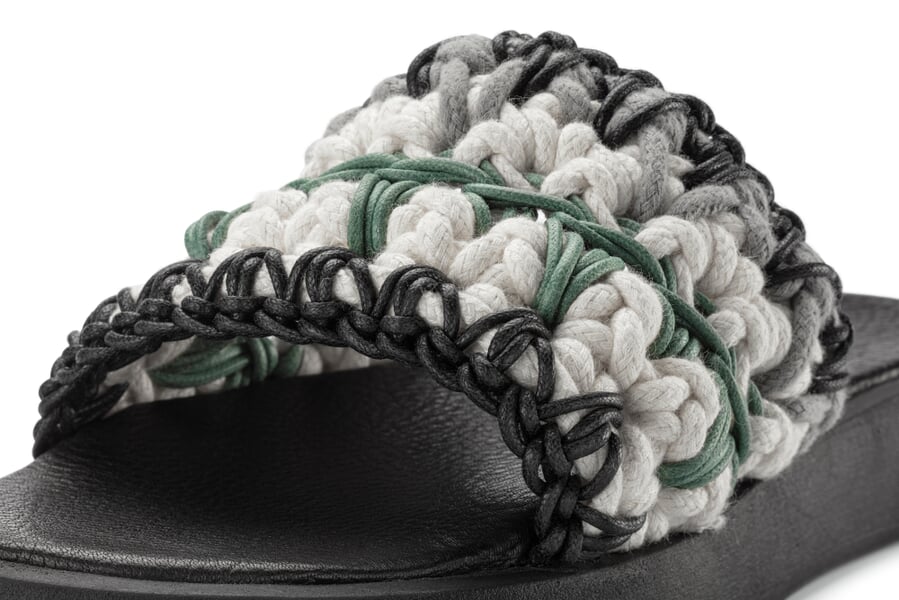 Mules pour femmes à tige en crochet Noir, vue détaillée