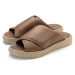 Dame-tøfler i koskind Brown