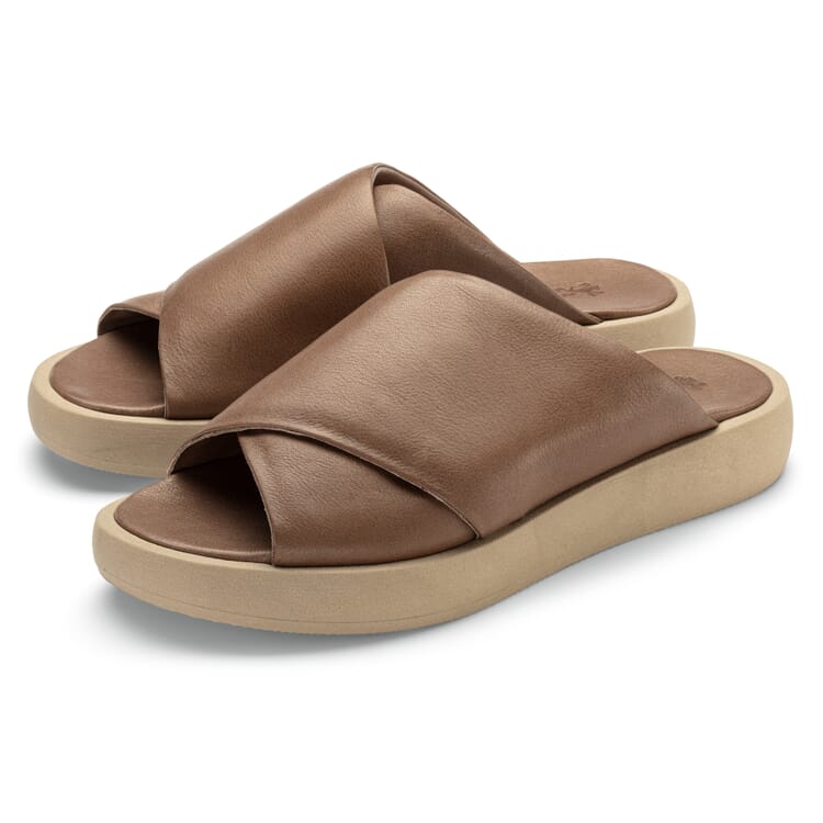 Dame-tøfler i koskind, Brown
