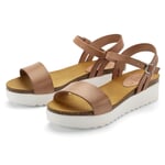 Sandale en cuir pour femme Naturel