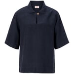 Blusa de lino para señora Azul oscuro