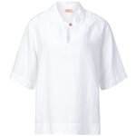 Ladies linen slip-on blouse White