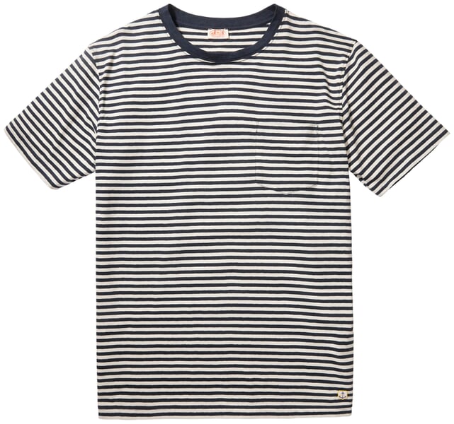 Heren-T-shirt Ringel Marine wit