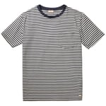 Stribet T-shirt til mænd Navy hvid