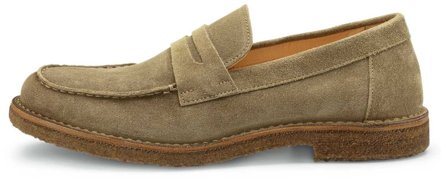 Herren-Loafer Rauleder Graugrün
