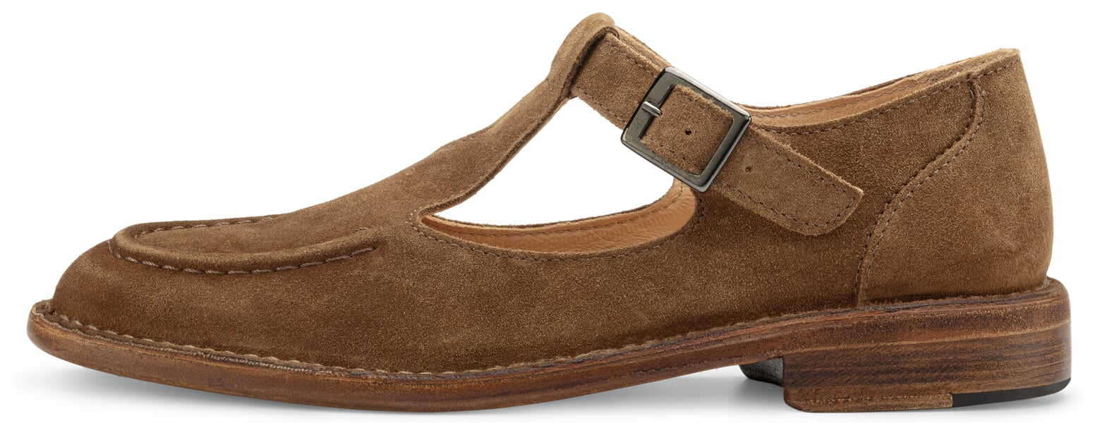 Damen-Loafer mit Riemen Braun
