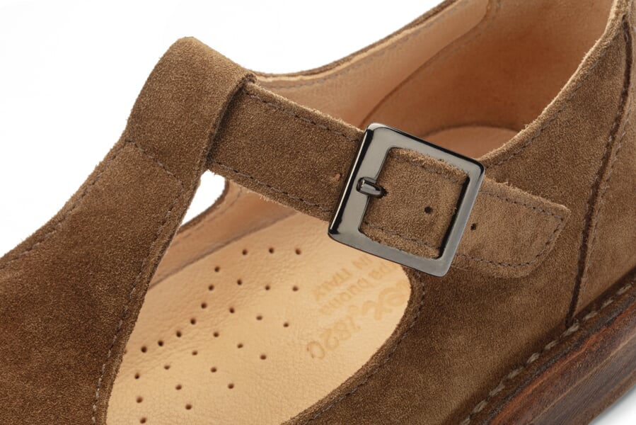 Damen-Loafer mit Riemen Braun, Detailsicht
