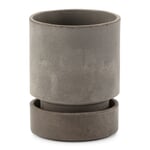 Cache-pot Hoff avec soucoupe Gris brut Ø 14 cm