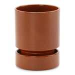 Hoff planter with saucer Shiny rust red Ø 14 cm
