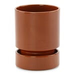 Jardinera Hoff con platillo Rojo óxido brillante Ø 14 cm
