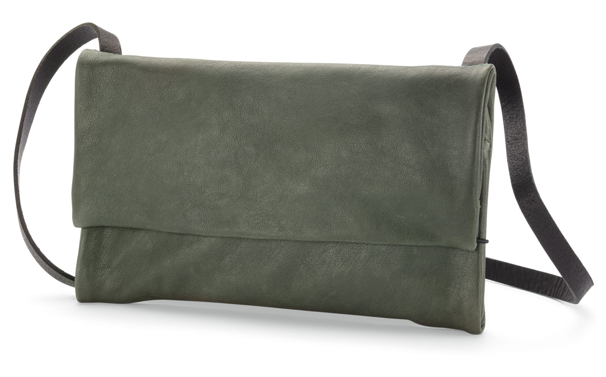 Ladies shoulder bag clutch green Manufactum