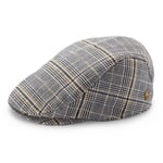 Casquette plate à carreaux pour hommes Beige marine