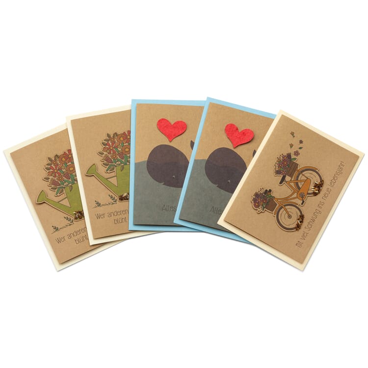 Cartes de vœux avec des graines de fleurs sauvages, Set 2