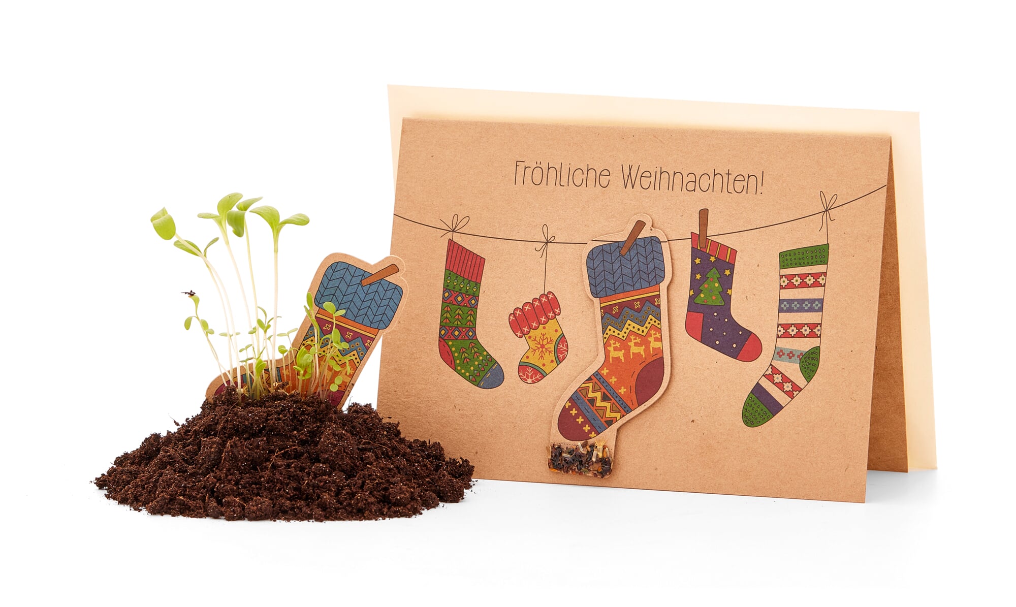Coole Weihnachtskarte Für Beste Freunde – Mit Blumen Und Goldfolie, Umweltfreundlich & Nachhaltig