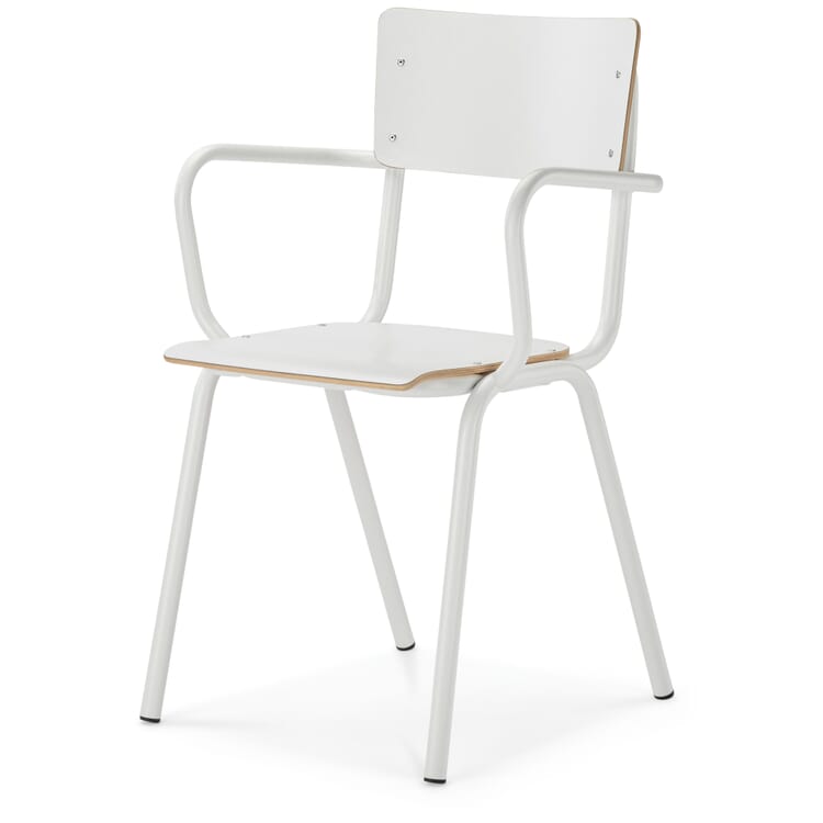 Sillón con reposabrazos Colegio, Blanco / Blanco puro RAL 9010