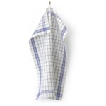 Dry pearl tea towel twisted half linen white-blue