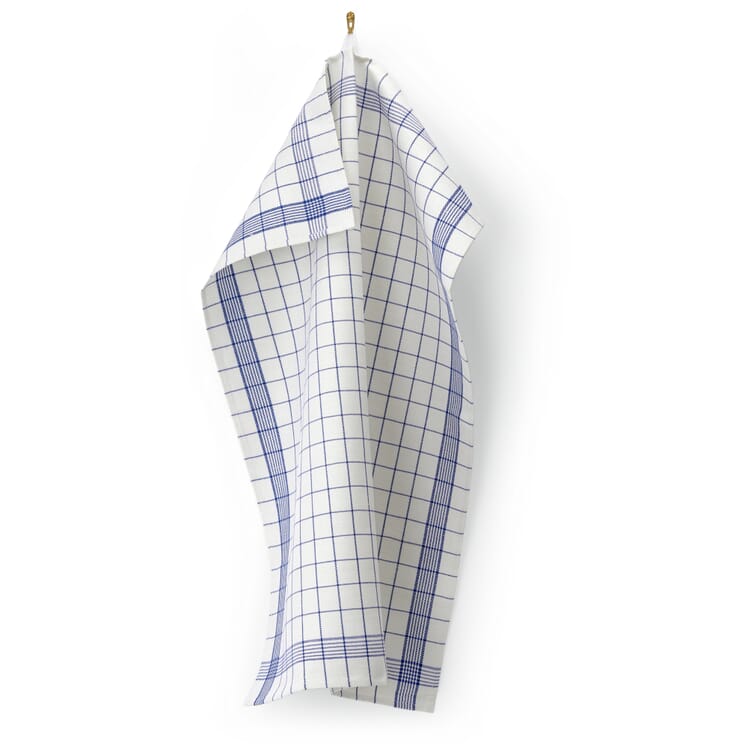 Dry pearl tea towel twisted half linen, white-blue