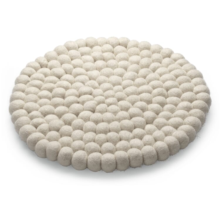 Bolas de fieltro posavasos, Blanco natural