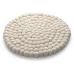 Coaster felt balls Natural white