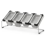 Set Frankfurter Brett Console with slots and container set D4