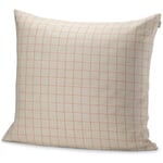 Ropa de cama de lino a cuadros Rojo Funda de almohada 80 × 80 cm