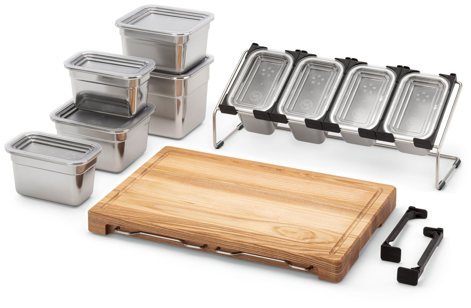 Set Frankfurter Brett Basic with stainless steel container set