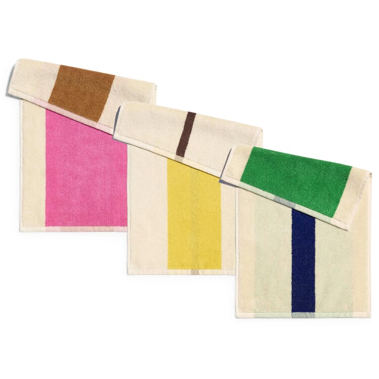 Colors on the Beach guest towel, Pink / Blue / Brown