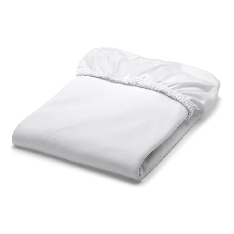 Fitted sheet double jersey, White