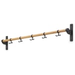 Hook rail aluminum and oak Black