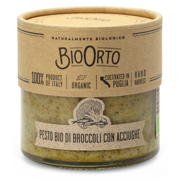 Biologische broccolipesto met ansjovis