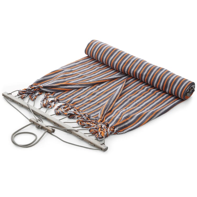 Dobbelt hængekøje i bomuld, Grå-orange