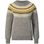 Ladies round neck sweater Gray-ochre