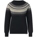 Jersey de cuello redondo para mujer Negro-gris