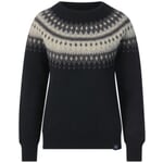 Ladies round neck sweater Black-Grey