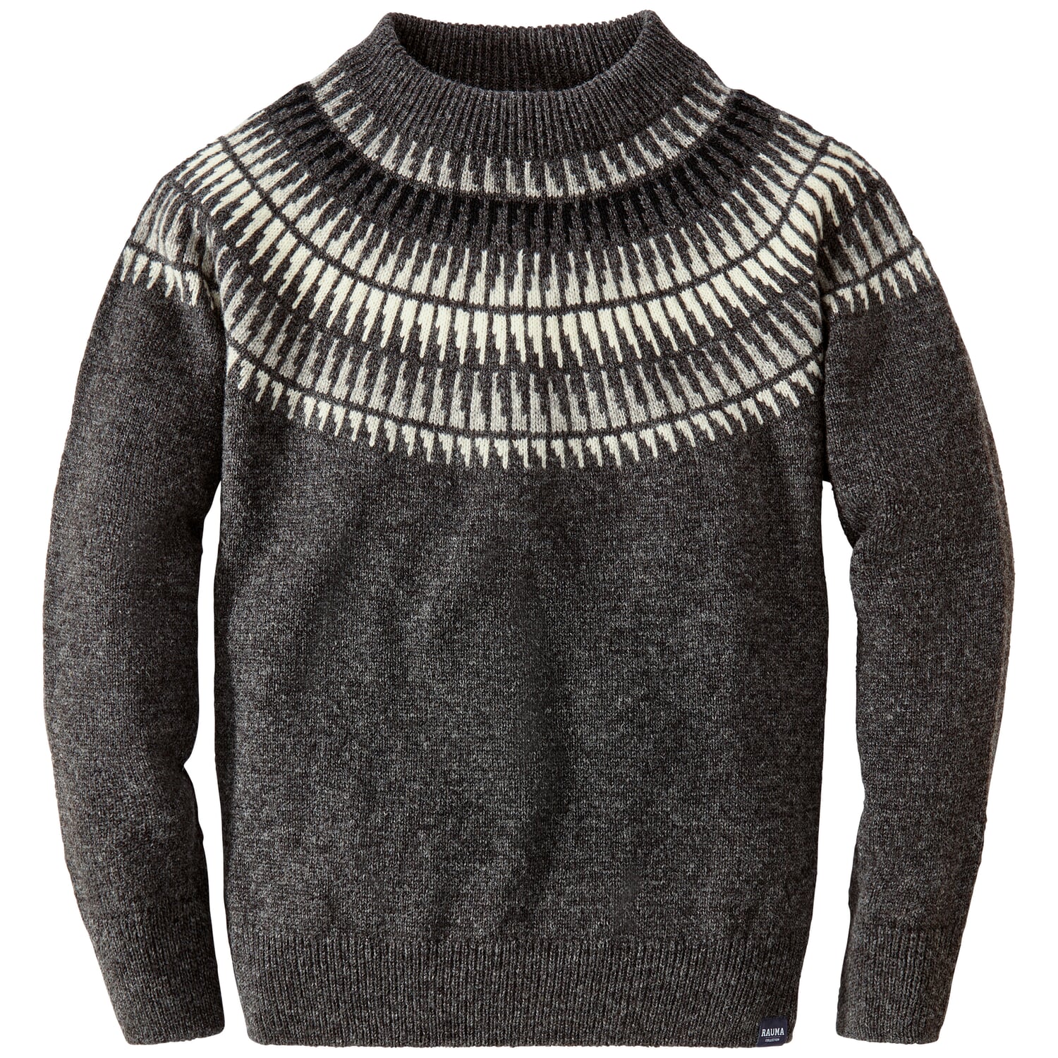 Men's round neck sweater, Anthracite gray Manufactum