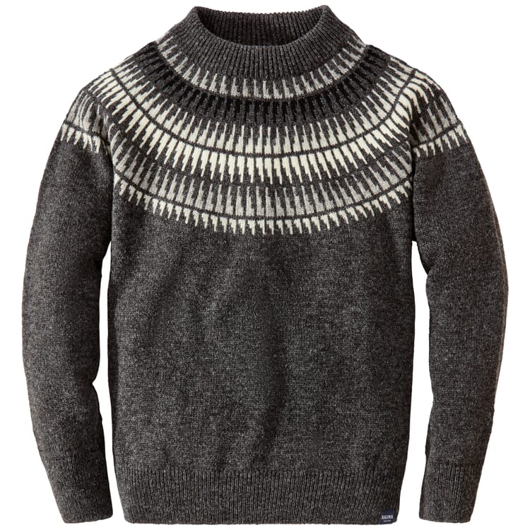 Men's round neck sweater, Anthracite gray