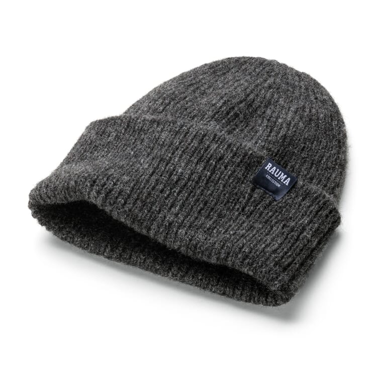 Unisex knitted hat rib, Anthracite