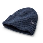 Unisex strikket hue i rib Blue